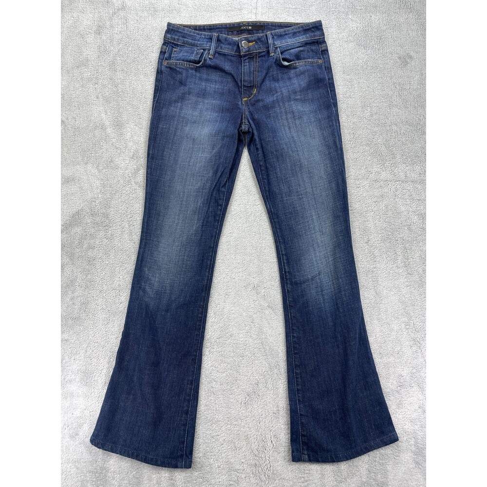 Joes Jeans Womens 26 Blue Regular Fit Denim Logo Cotton Mid Rise Flared Leg